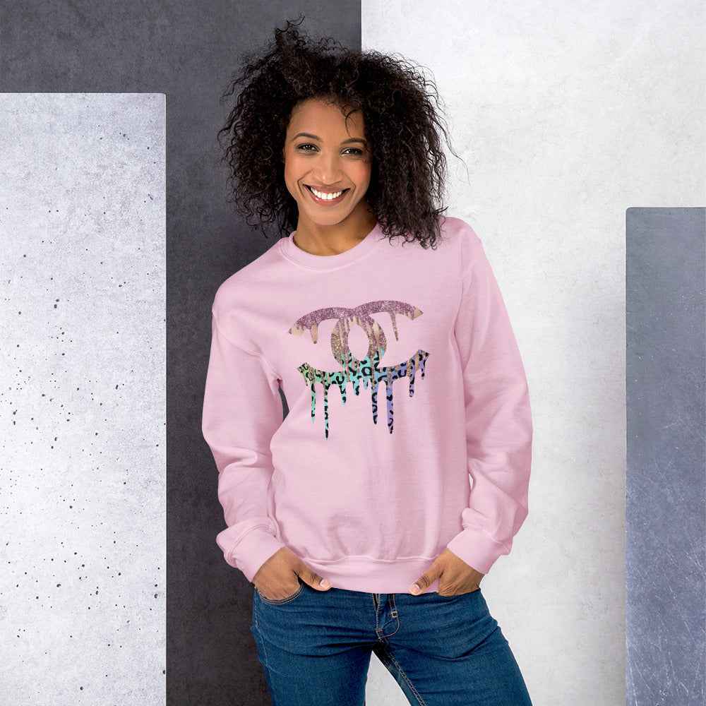 CC Drip Sweatshirt - Pink Leopard