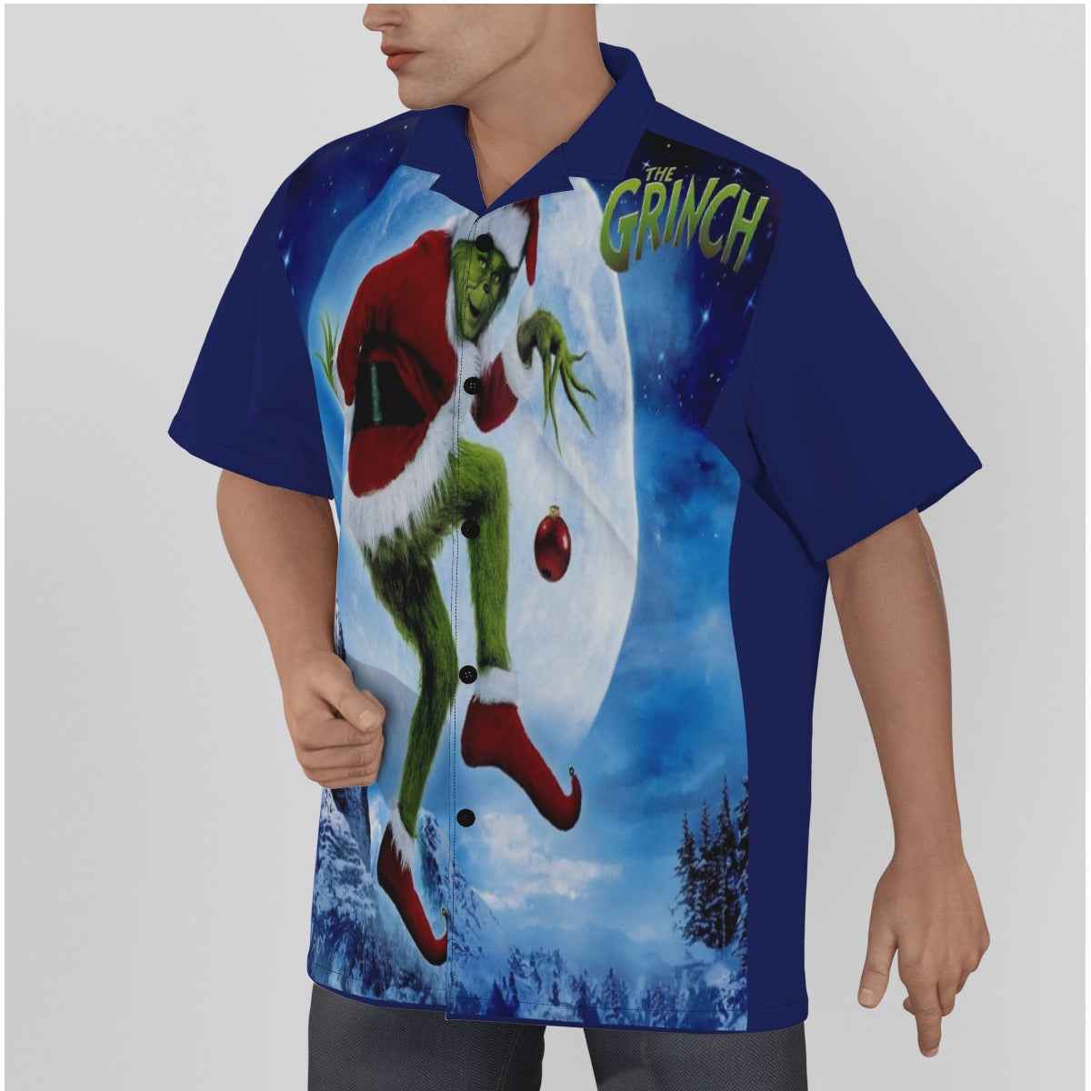 Men's Grinch Shirt With Button Closure - Style B