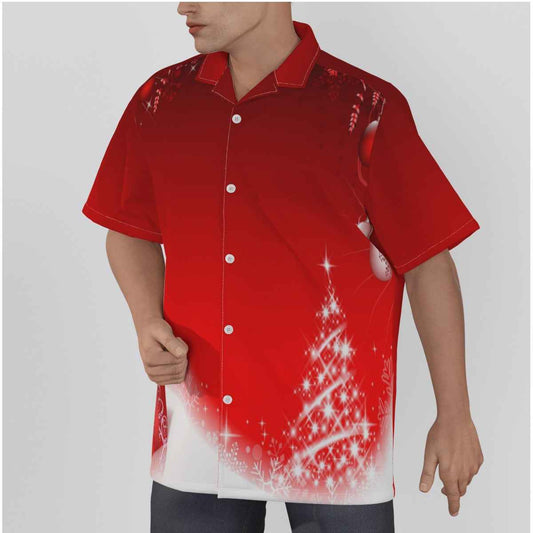 Men's Christmas Shirt With Button Closure - Present