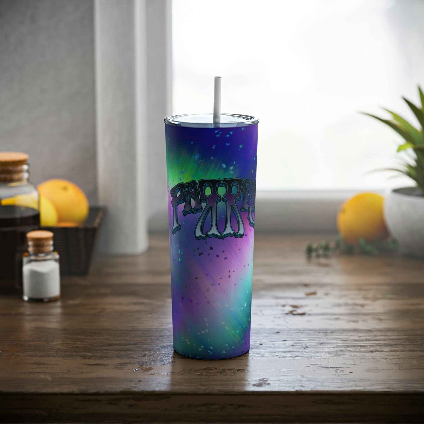 Parris Skinny Steel Tumbler with Straw, 20oz