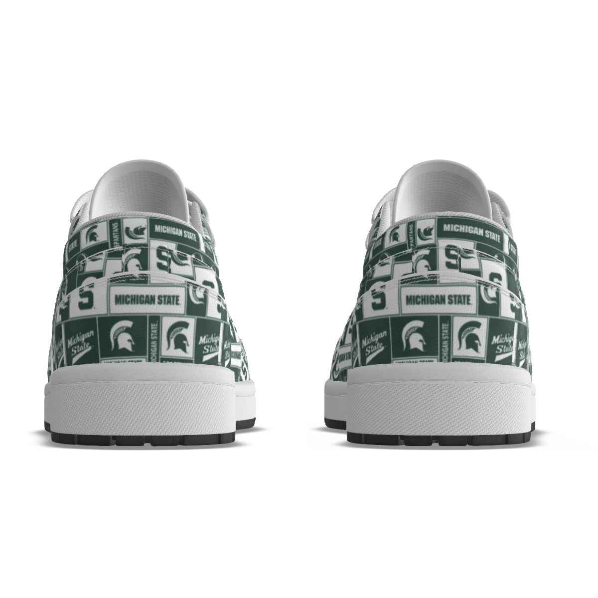 Men's Michigan State Low State Leather Stitched Shoes Style 1