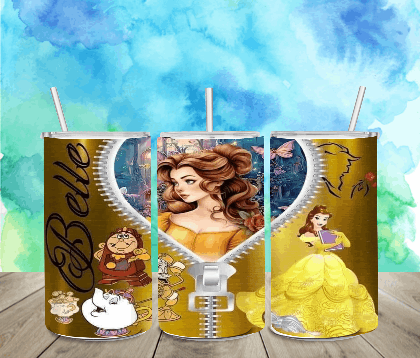 Princess Belle 12oz Sippy or Skinny Tumbler