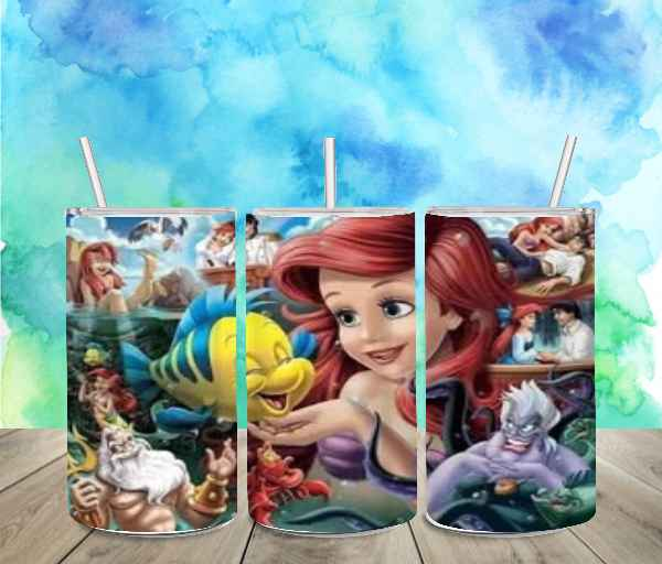 Little Mermaid 12oz Sippy or Skinny Tumbler