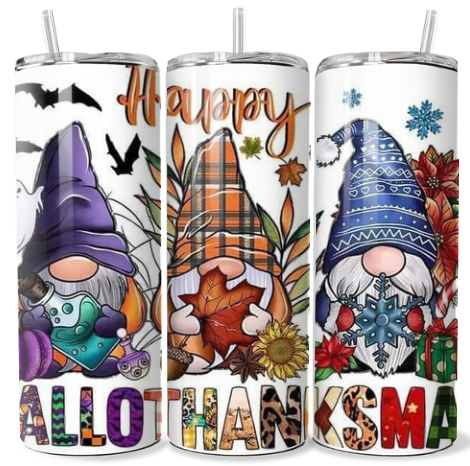 Happy HalloThanksMas Tumbler Style 2