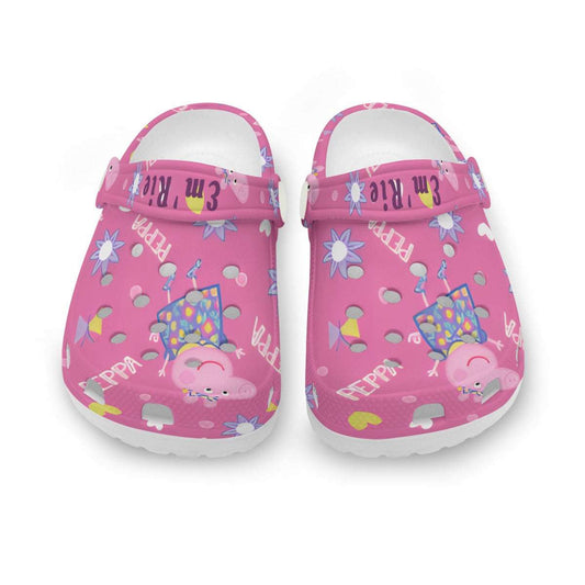 Peppa Pig Kids Custom "Name" Clog Shoes with Strap