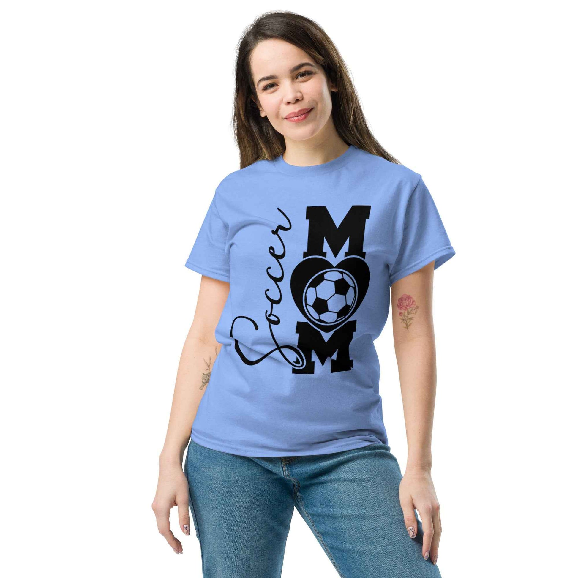 Soccer Mom Vertical Print Tshirt Black Print