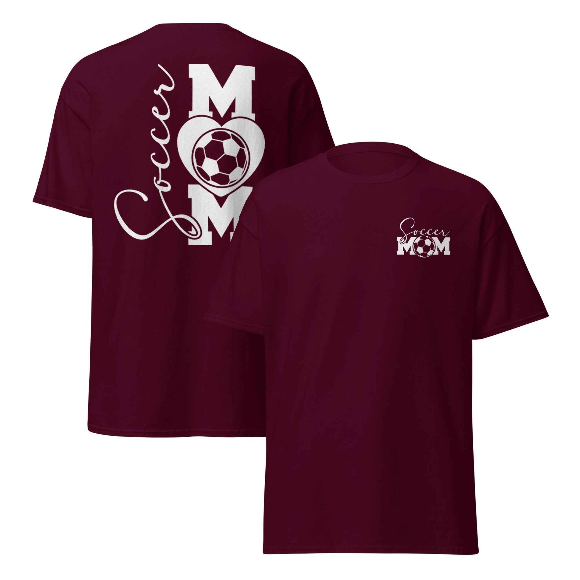 Soccer Mom Vertical Back Tshirt White Print