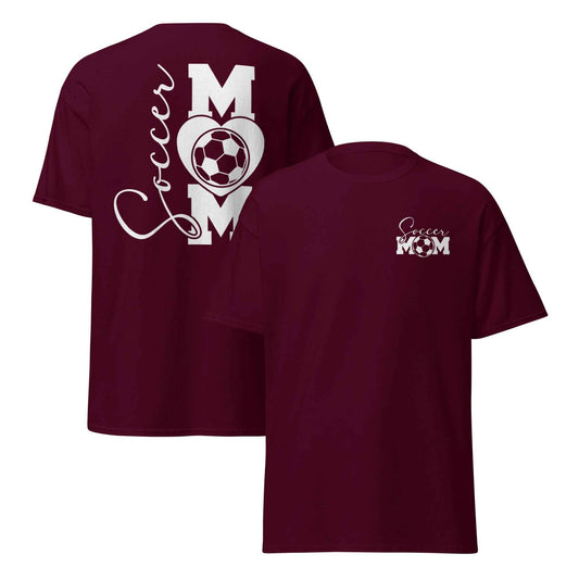 Soccer Mom Vertical Back Tshirt White Print