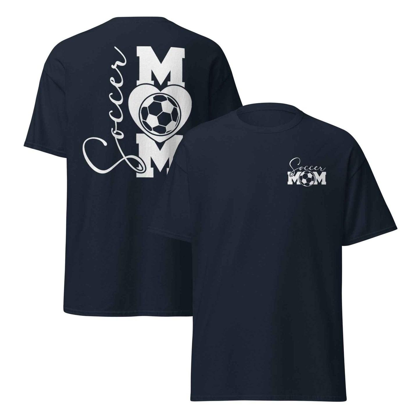 Soccer Mom Vertical Back Tshirt White Print