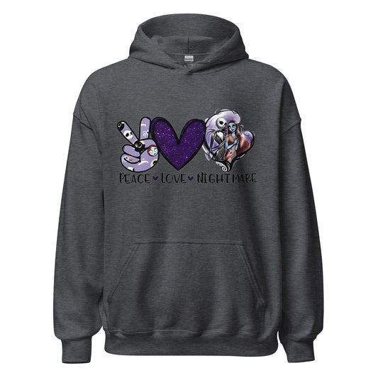 Peace Love Nightmare - Purple Heart Hoodie