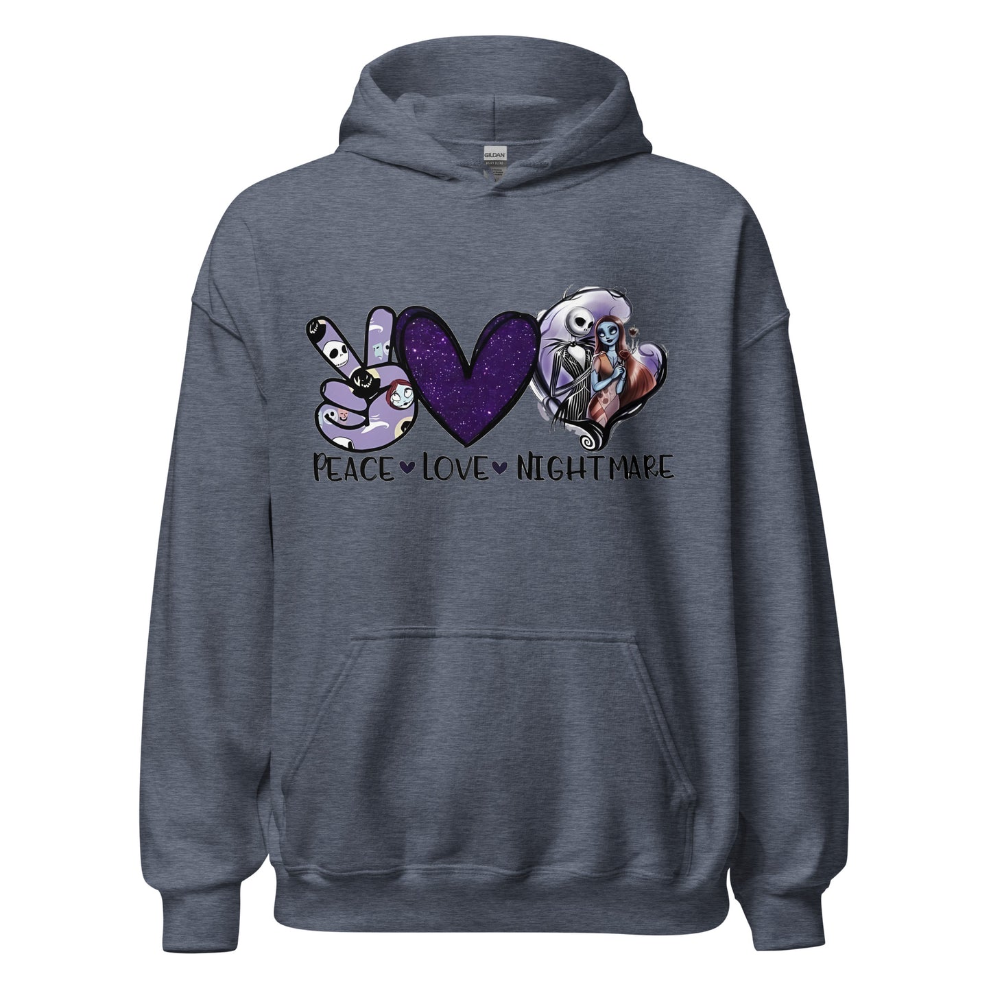 Peace Love Nightmare - Purple Heart Hoodie