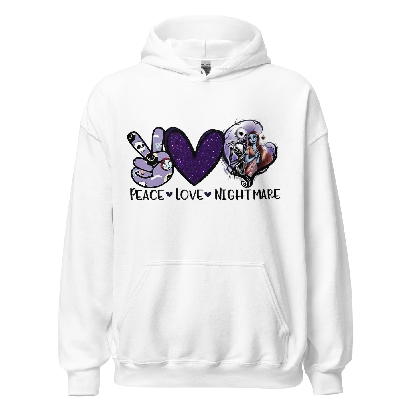 Peace Love Nightmare - Purple Heart Hoodie