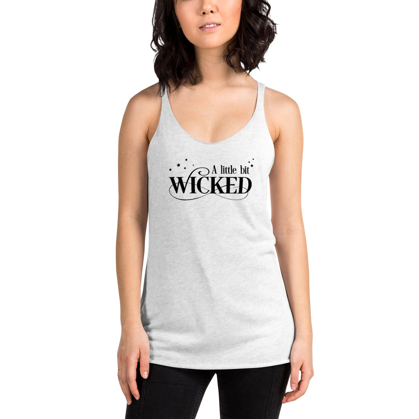 A Little Bit Wicked in Black Racerback Tank