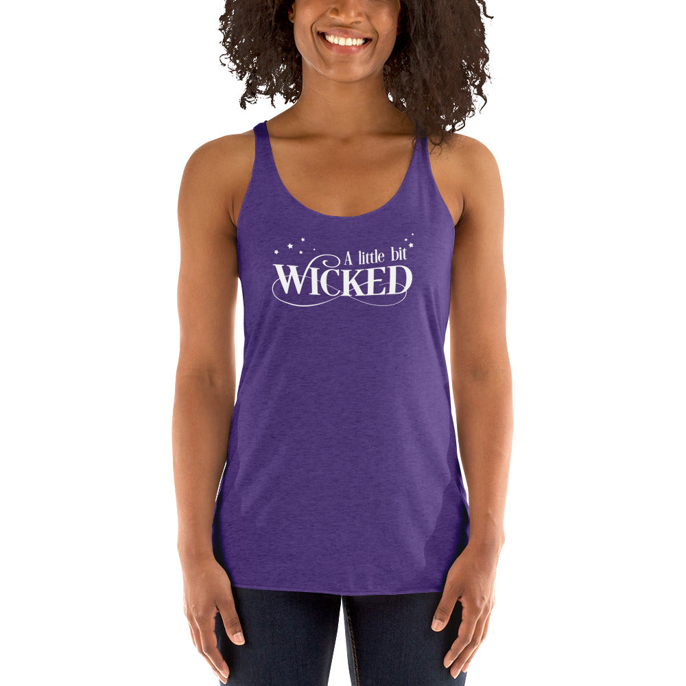 A Little Bit Wicked in White Racerback Tank