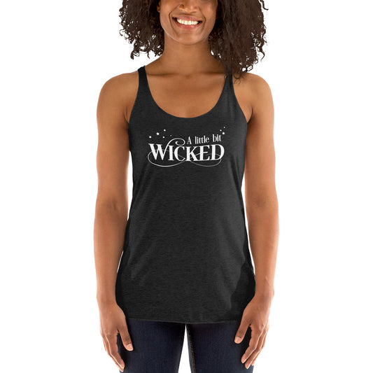 A Little Bit Wicked in White Racerback Tank