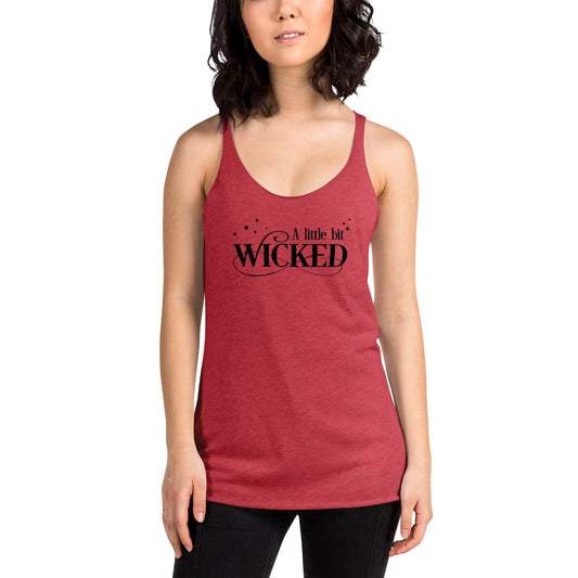 A Little Bit Wicked in Black Racerback Tank