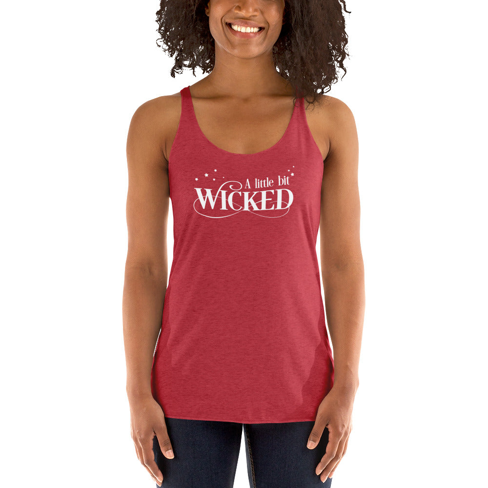 A Little Bit Wicked in White Racerback Tank