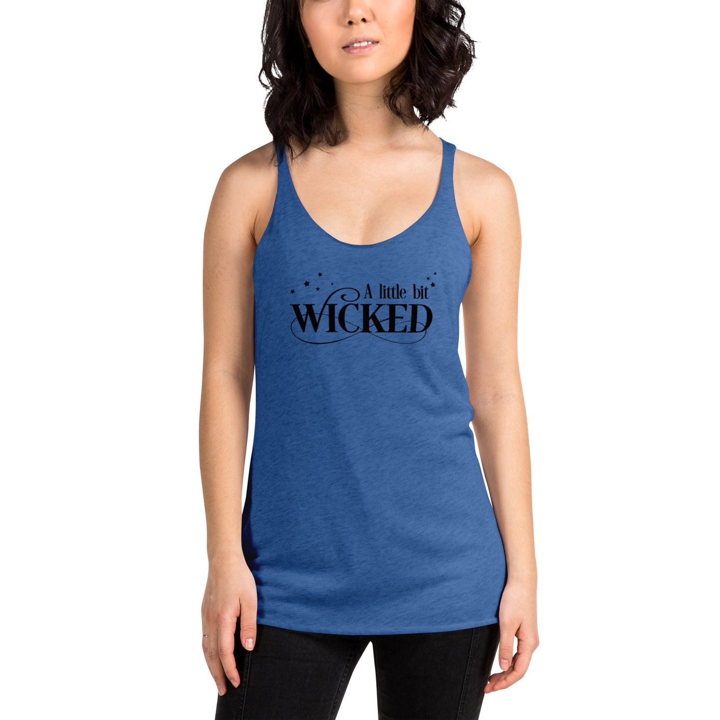 A Little Bit Wicked in Black Racerback Tank