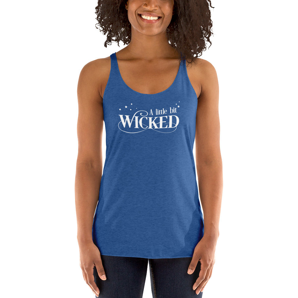 A Little Bit Wicked in White Racerback Tank