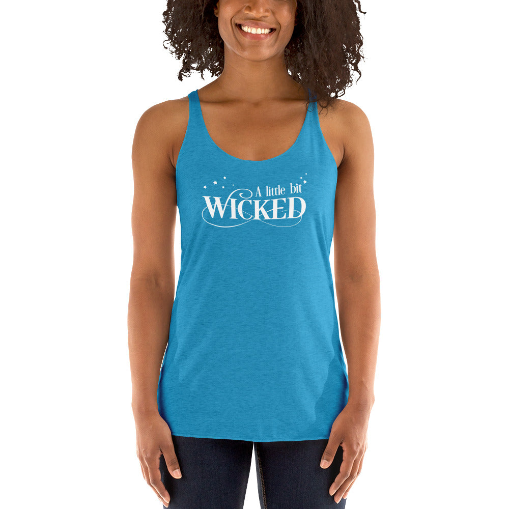 A Little Bit Wicked in White Racerback Tank