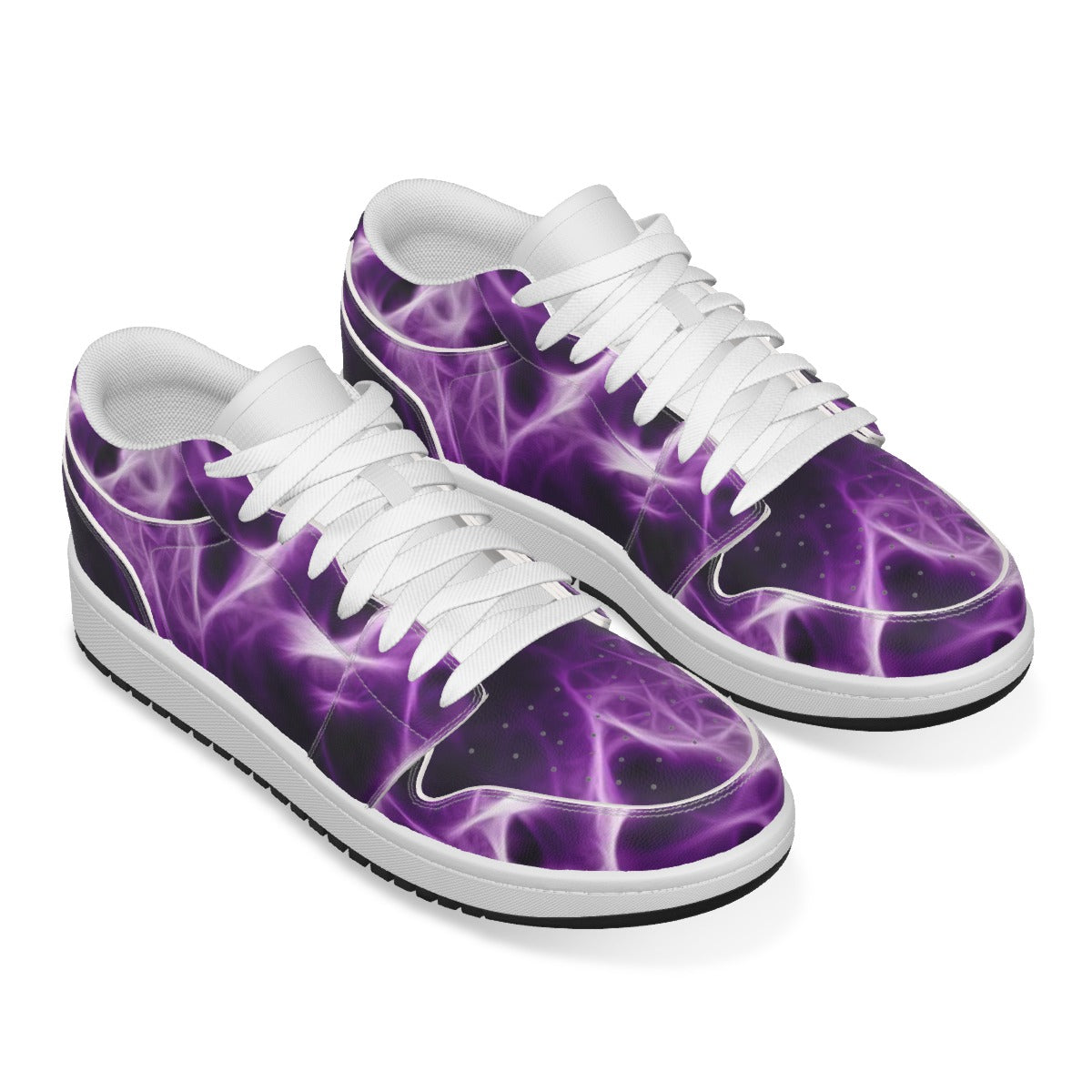 Women's Purple Smoke Low State Leather Stitched Shoes