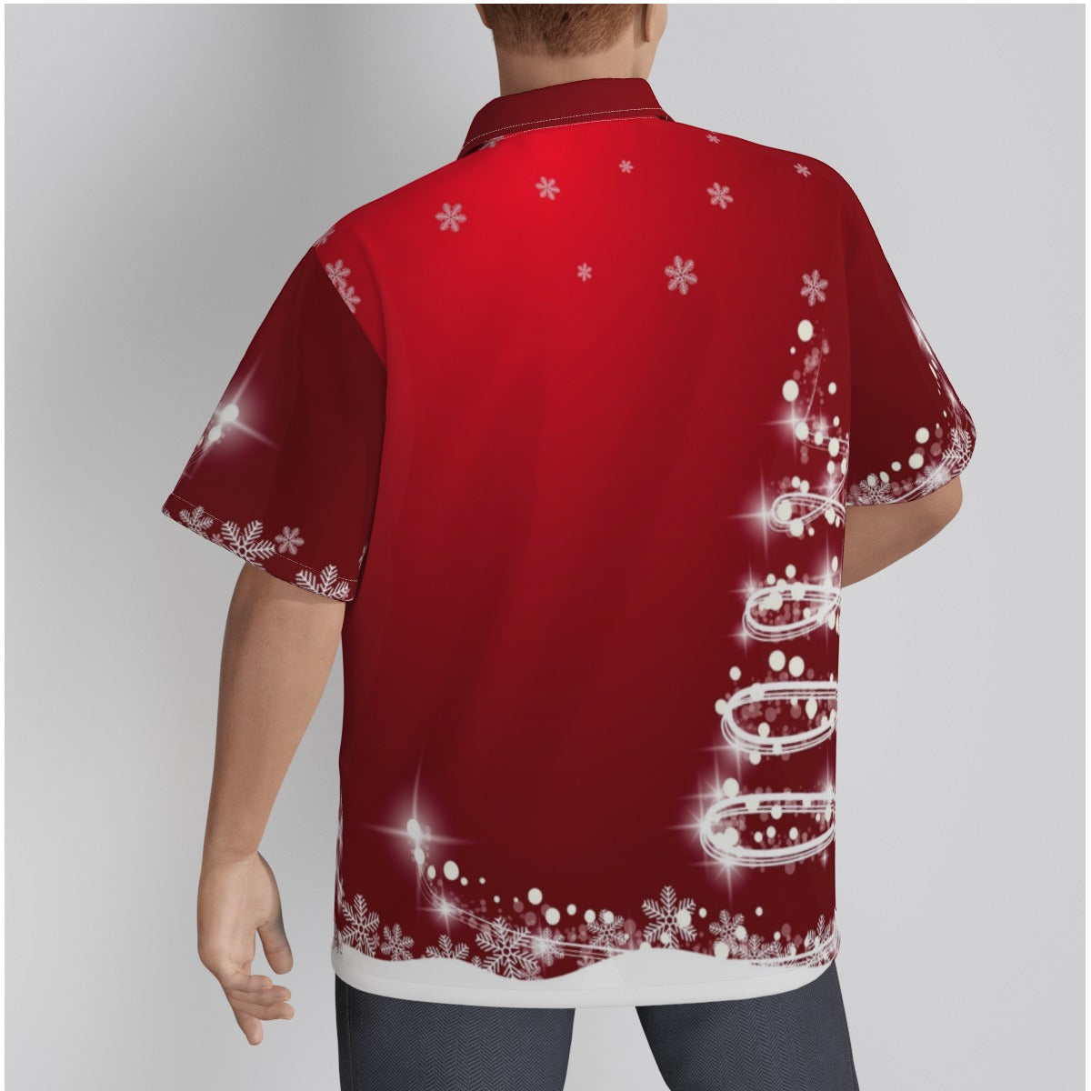 Men's Christmas Shirt With Button Closure - Tree