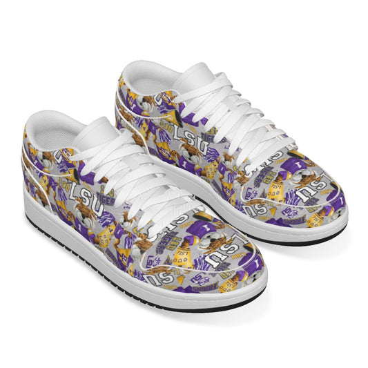 Women's LSU Low State Leather Stitched Shoes Style 2