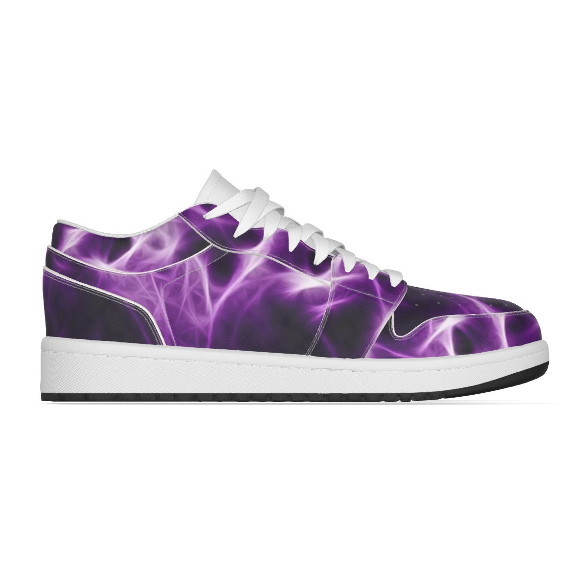 Women's Purple Smoke Low State Leather Stitched Shoes