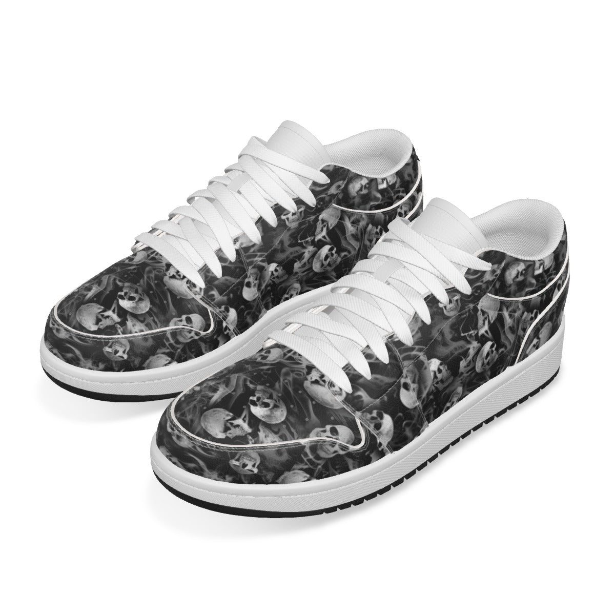 Women's Smokey Skulls Low State Leather Stitched Shoes