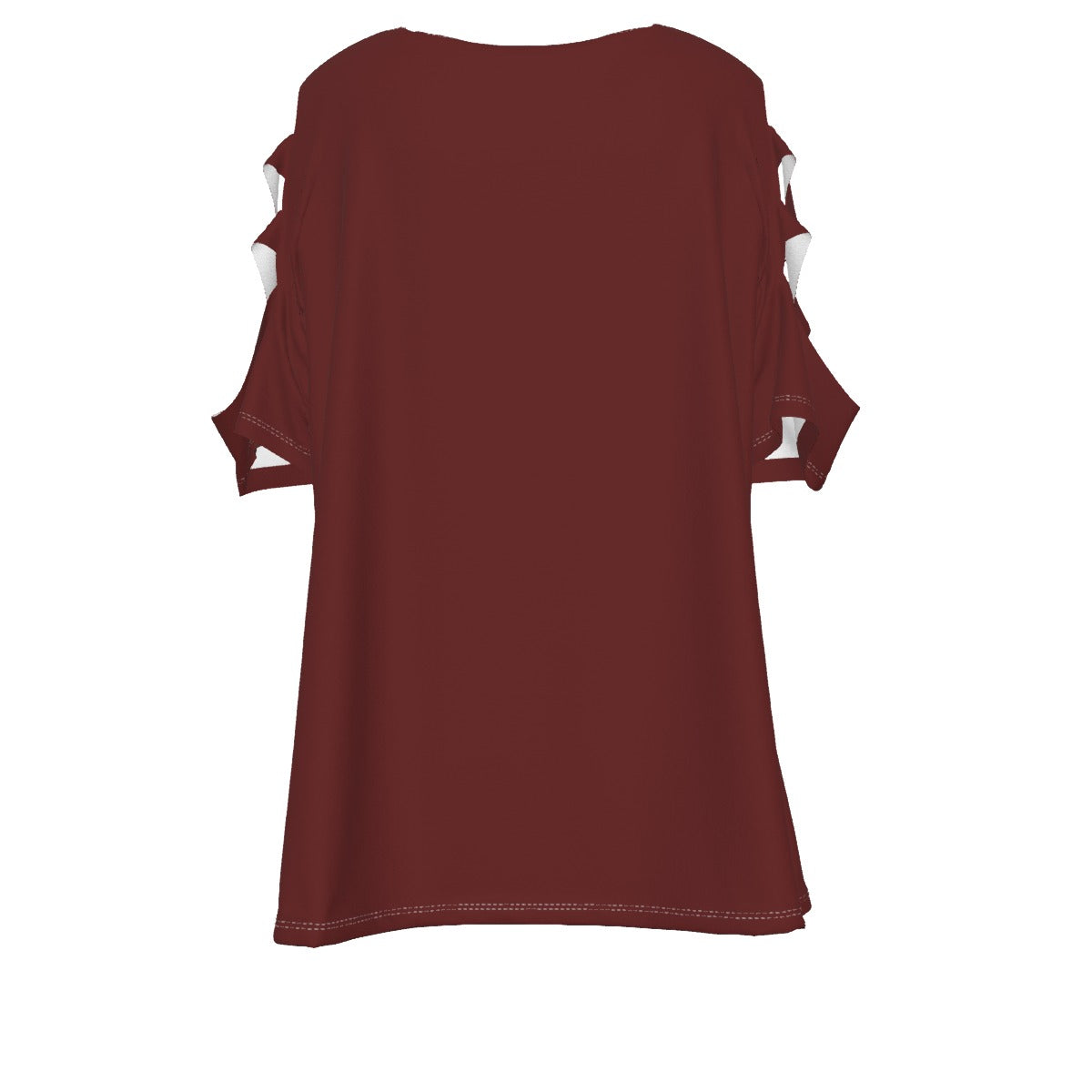 Women's Love Christmas Top with Petal Short Sleeve - Red