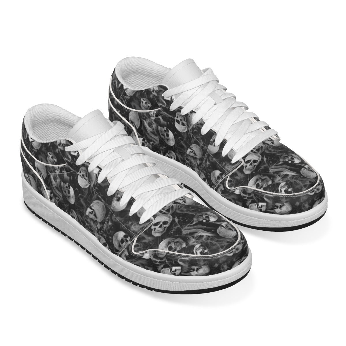 Women's Smokey Skulls Low State Leather Stitched Shoes