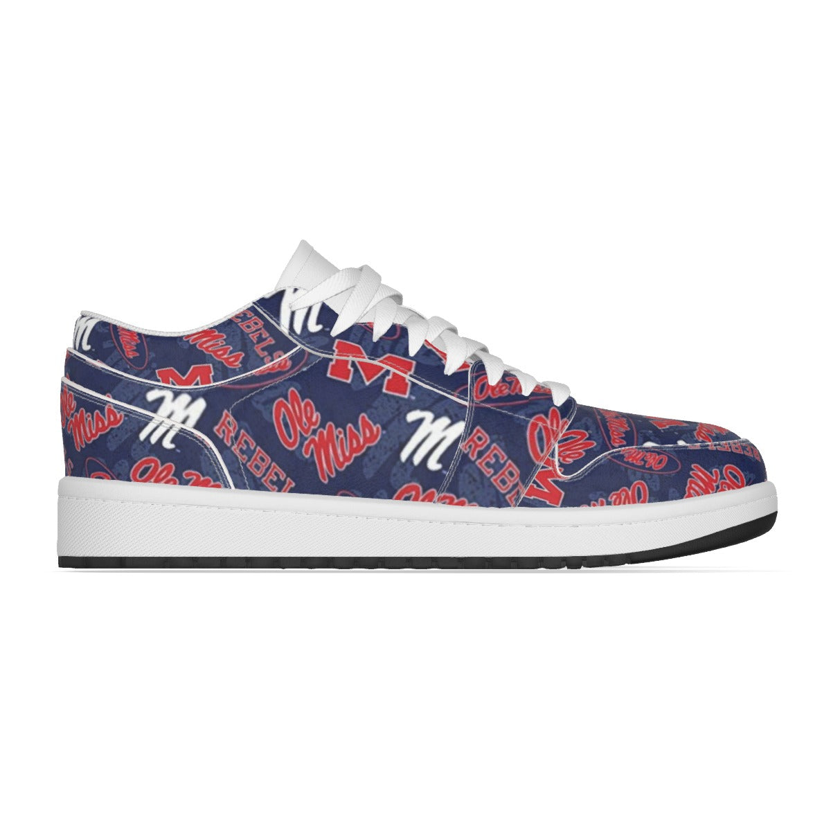 Women's Ole Miss Low State Leather Stitched Shoes