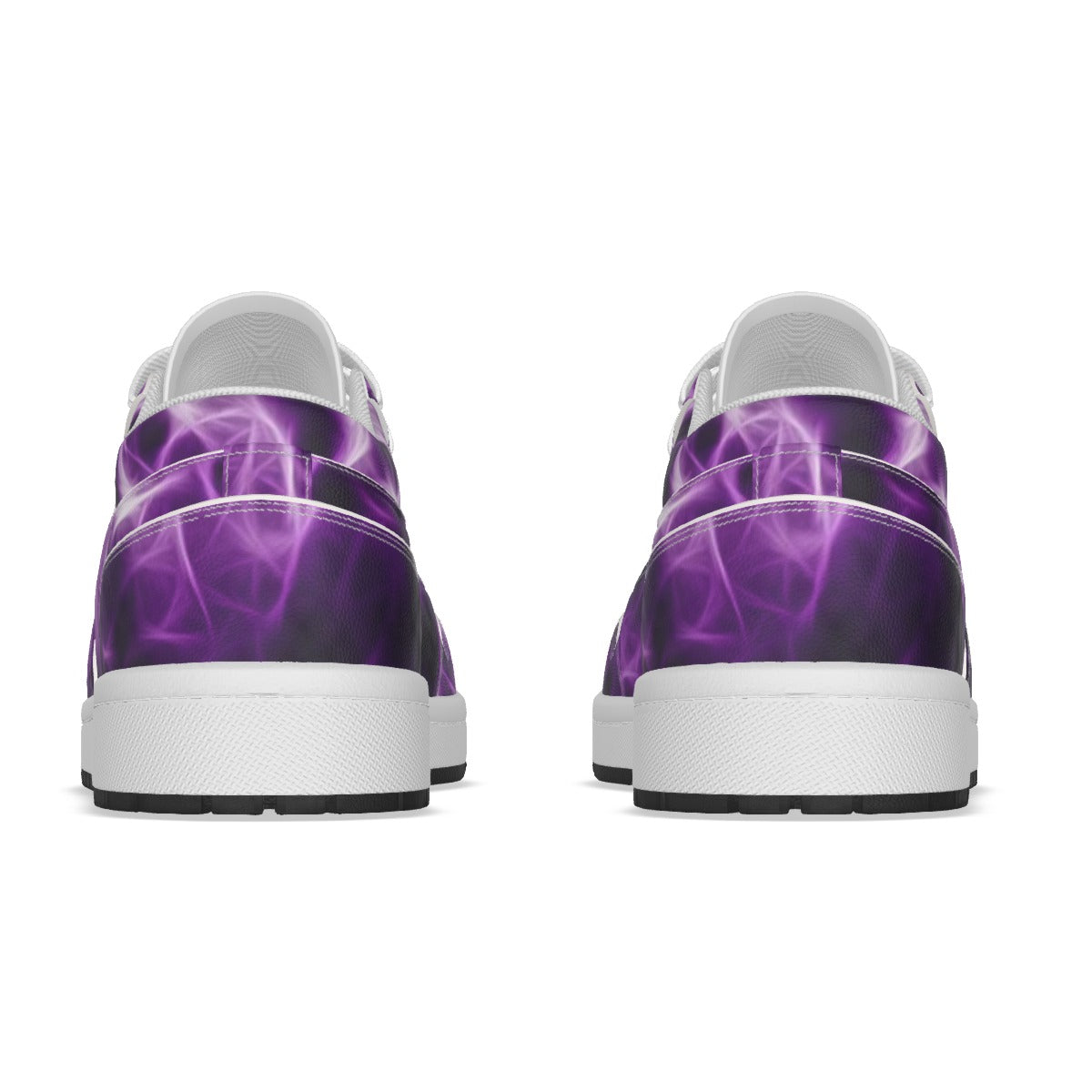 Women's Purple Smoke Low State Leather Stitched Shoes