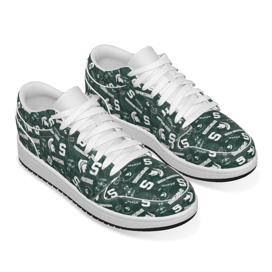 Women's Michigan State Low State Leather Stitched Shoes Style 2