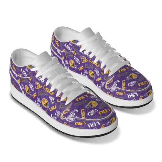 Men's LSU Low State Leather Stitched Shoes Style 1