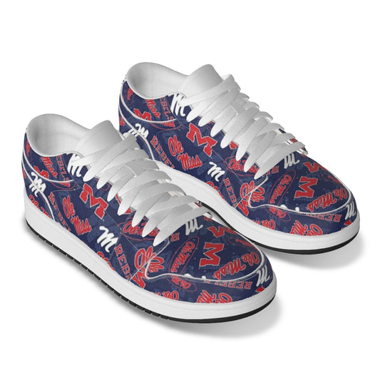 Men's Ole Miss Low State Leather Stitched Shoes