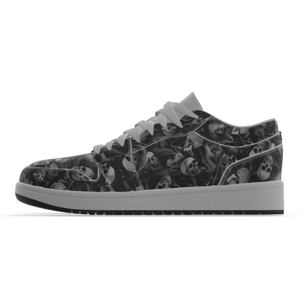 Men's Smokey Skulls Low State Leather Stitched Shoes