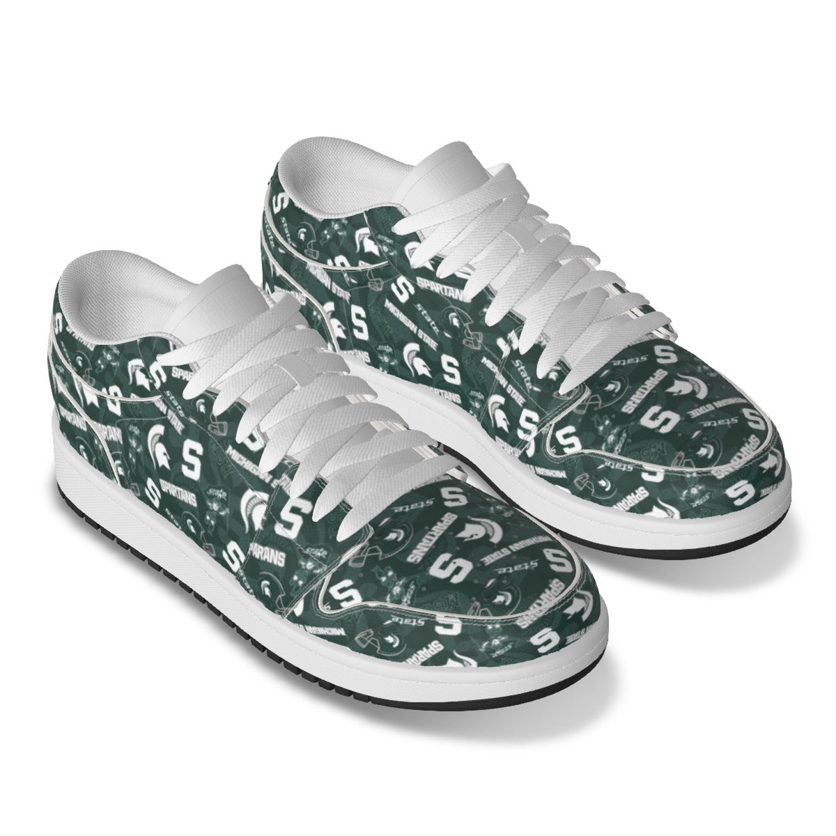 Men's Michigan State Low State Leather Stitched Shoes Style 2