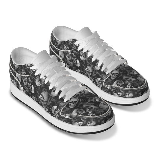 Men's Smokey Skulls Low State Leather Stitched Shoes