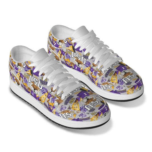 Men's LSU Low State Leather Stitched Shoes Style 2